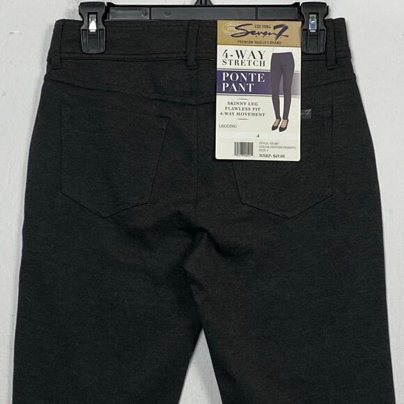 Seven7 Heather Charcoal Stretch Pull On Legging Pants Size 4 - Picture 5 of 8